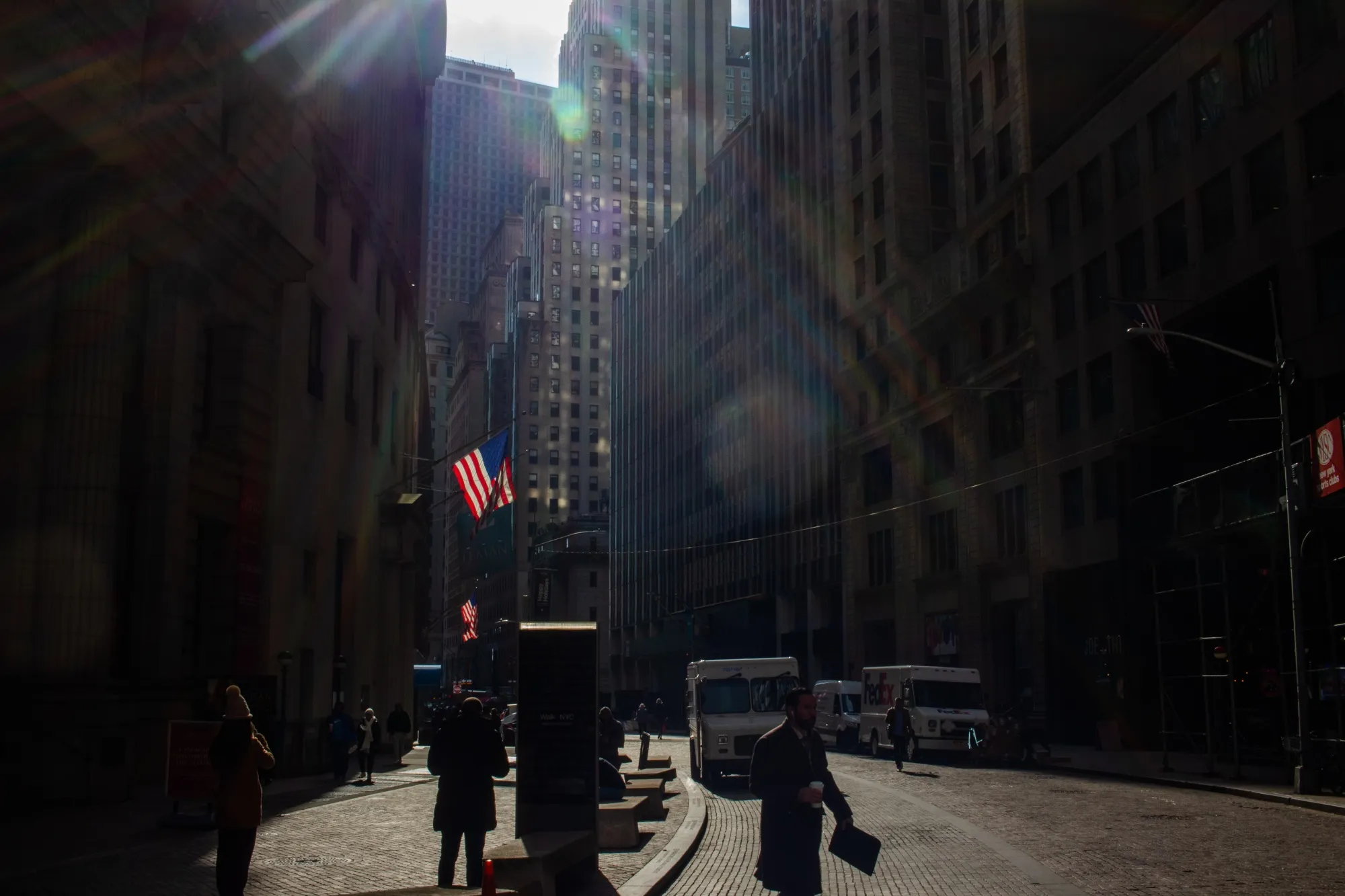 Near the New York Stock Exchange (NYSE) in New York.
