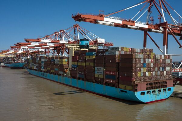 Containers Port In Shanghai Ahead of Trade Figures
