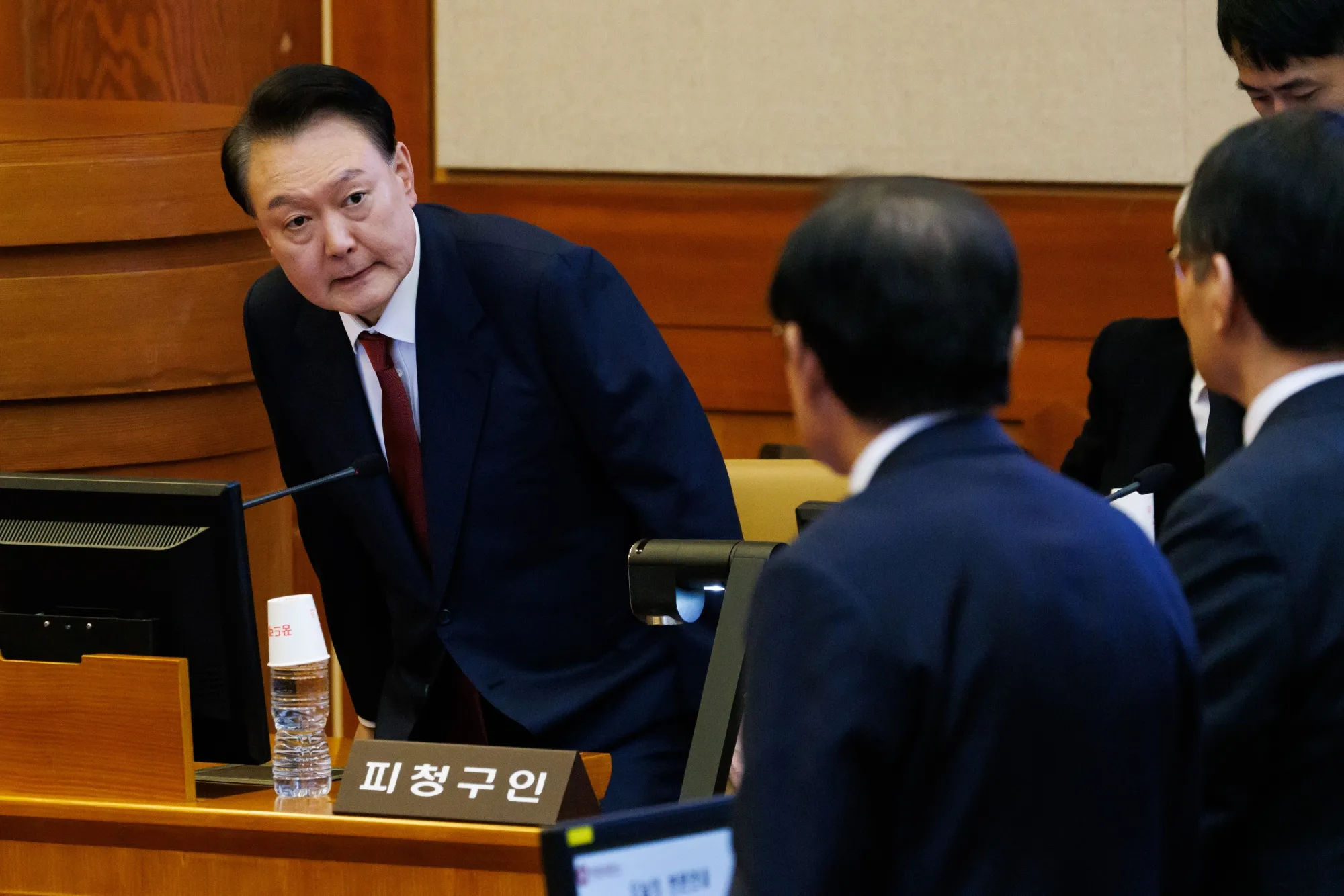 Yoon Suk Yeol at a hearing for his impeachment trial at the Constitutional Court on Jan. 23.
