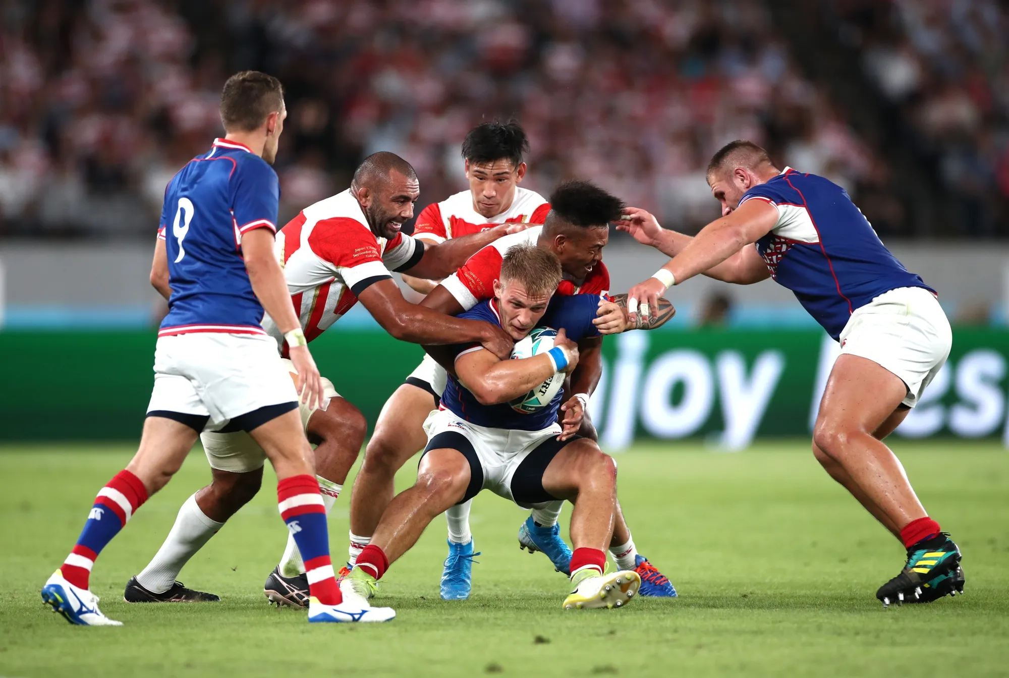 The Rugby World Cup 2019 Group A game between Japan and Russia at the Tokyo Stadium on Sep. 20.