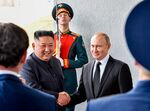 ロシアのプーチン大統領と北朝鮮の金正恩朝鮮労働党委員長