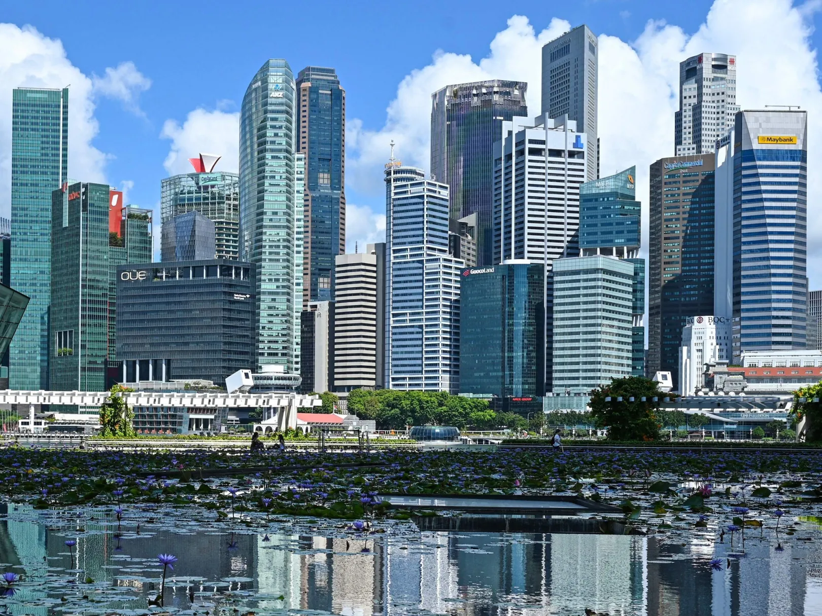 The Singapore skyline.