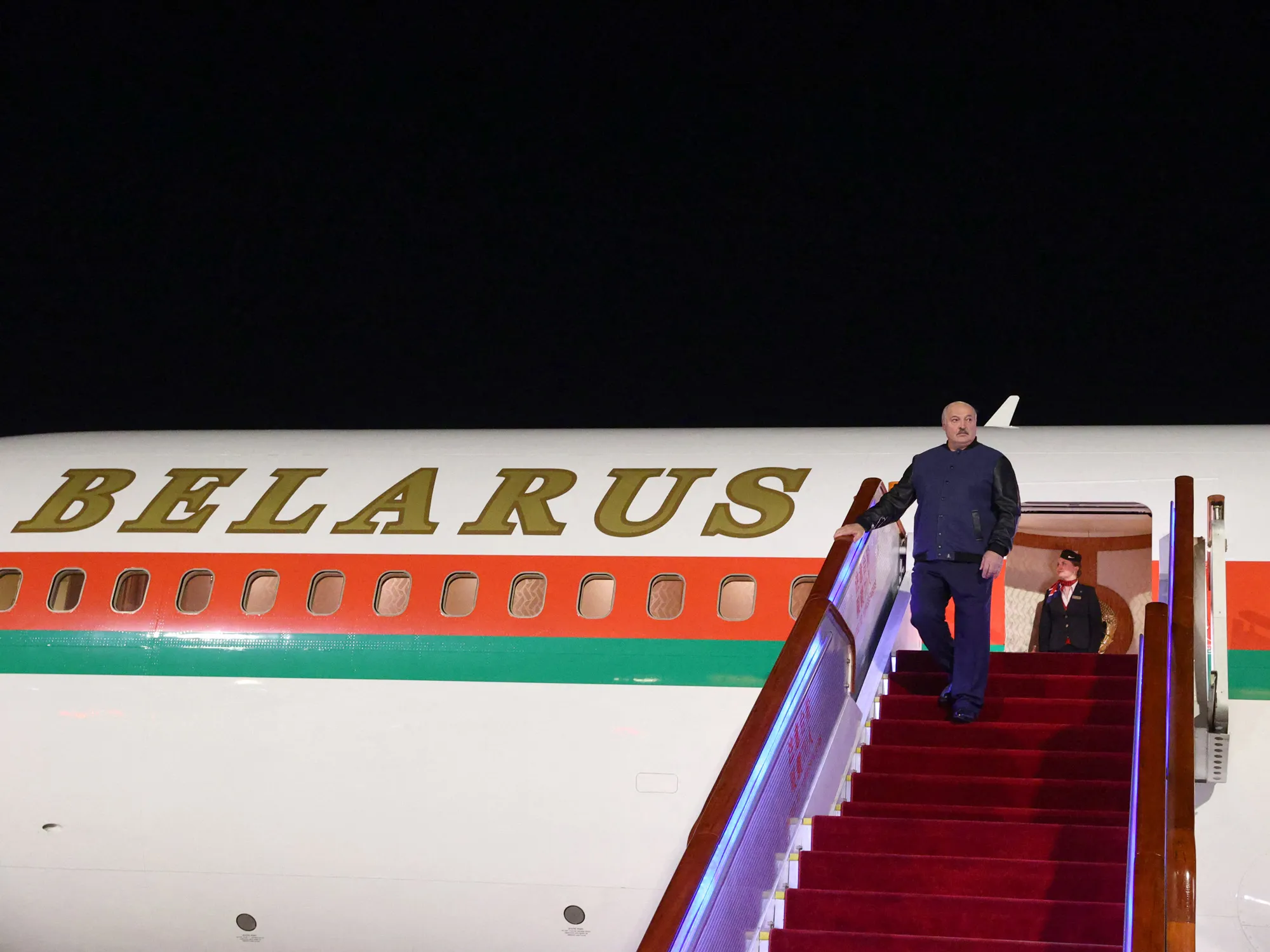 Alexander Lukashenko arrives in Beijing on Feb. 28