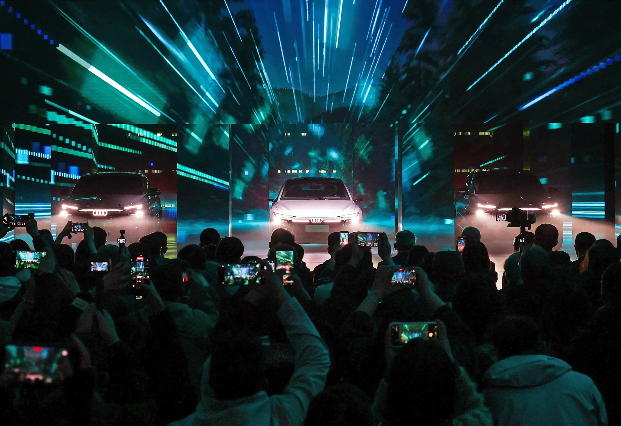 An Audi launch event for the A6L e-tron in Changchun, Jilin Province, on April 10.