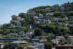 Residential homes stand in Sausalito, California.