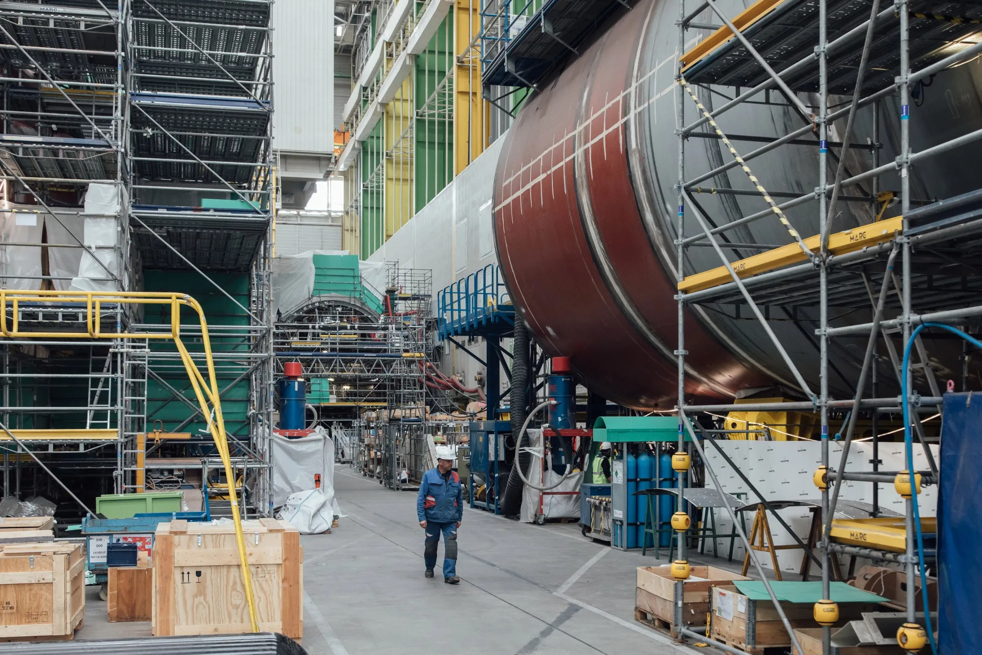 The Naval Group shipyard in Cherbourg, France.