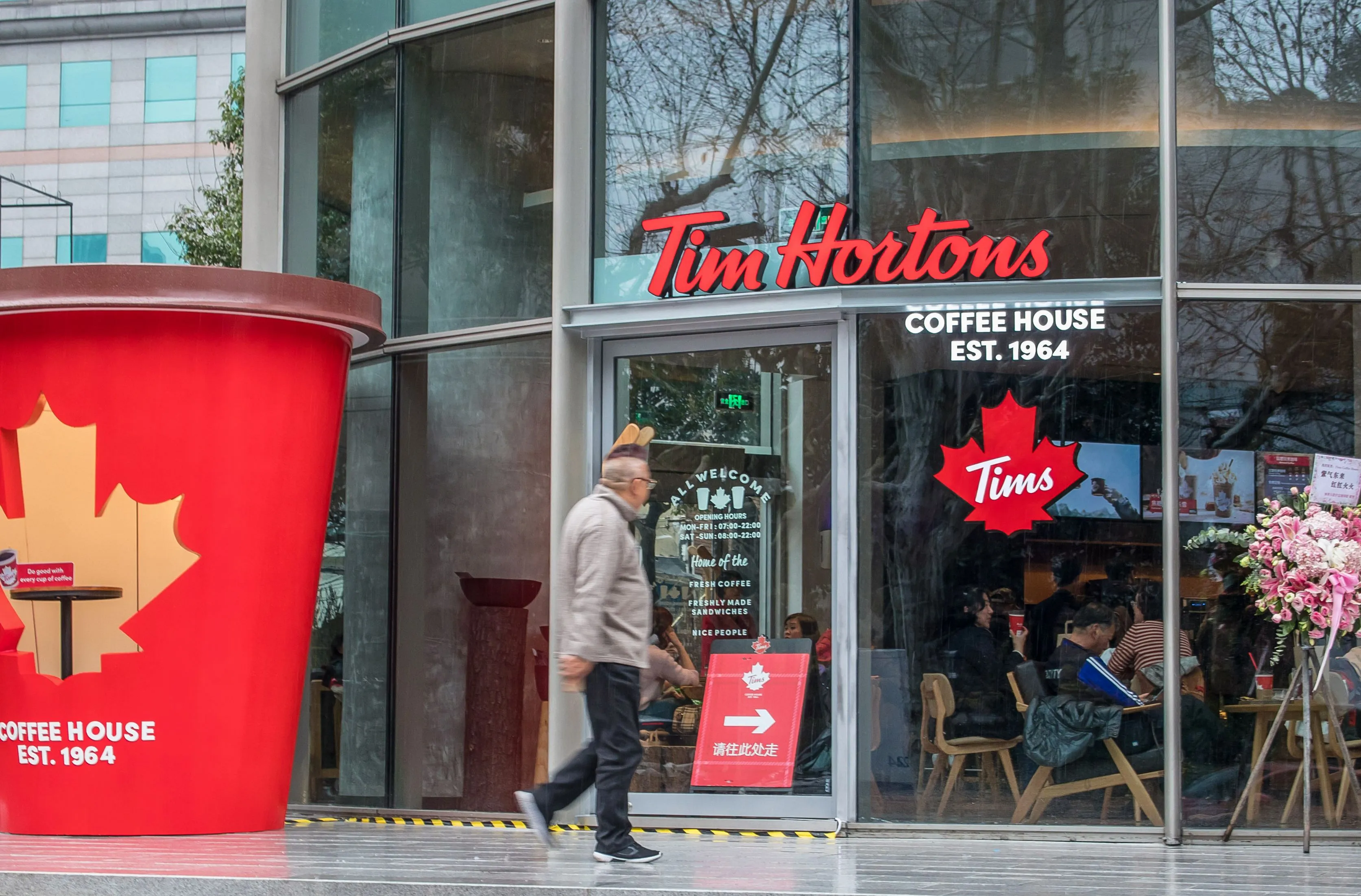 A Tim Hortons in Shanghai.