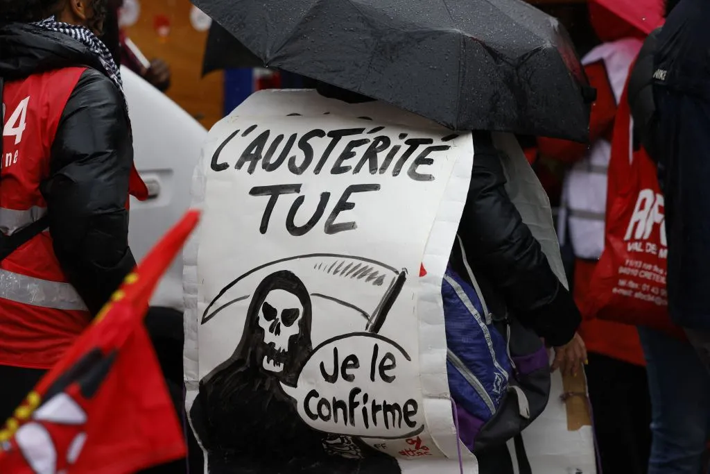 A placard during a rally&nbsp;in&nbsp;France last year.&nbsp;