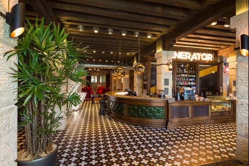 The café at Generator Venice. Photographer: Sinue Serra/Generator Hostels via Bloomberg