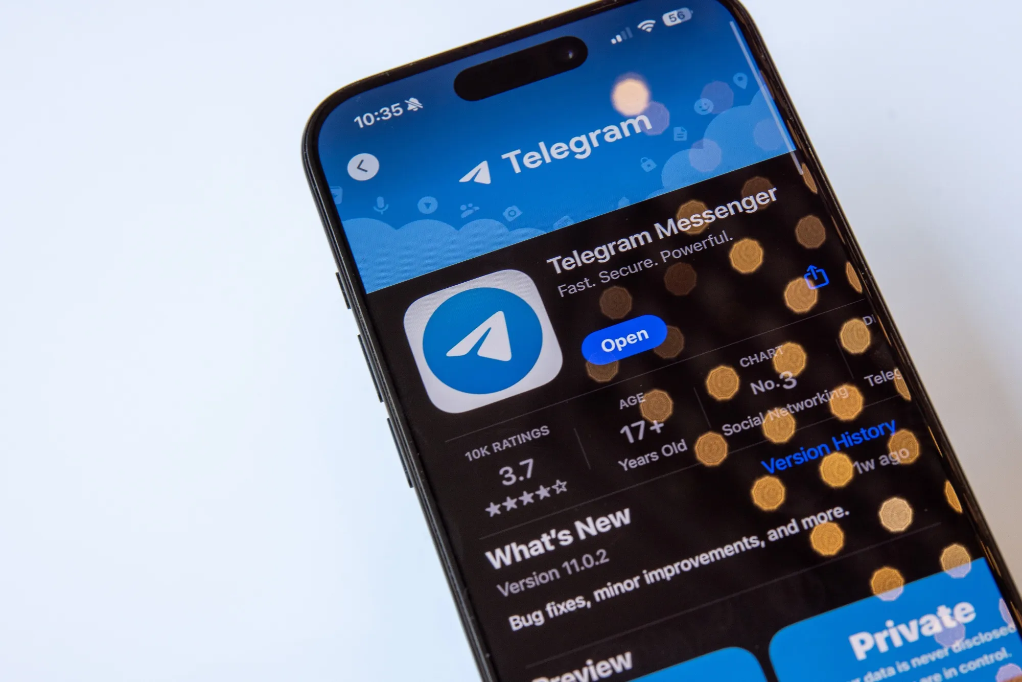 The Telegram messaging app.