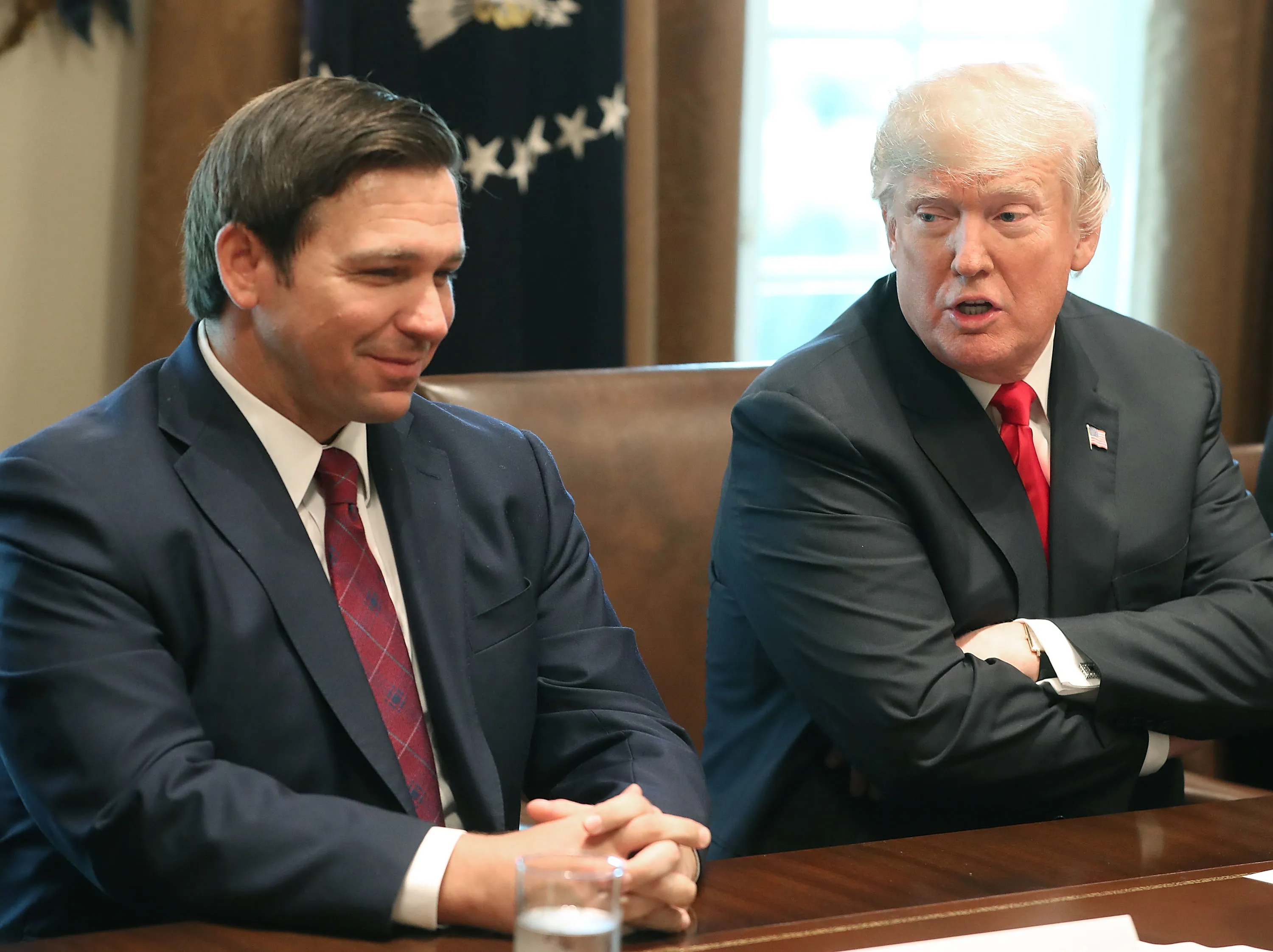 Ron DeSantis and Donald Trump.