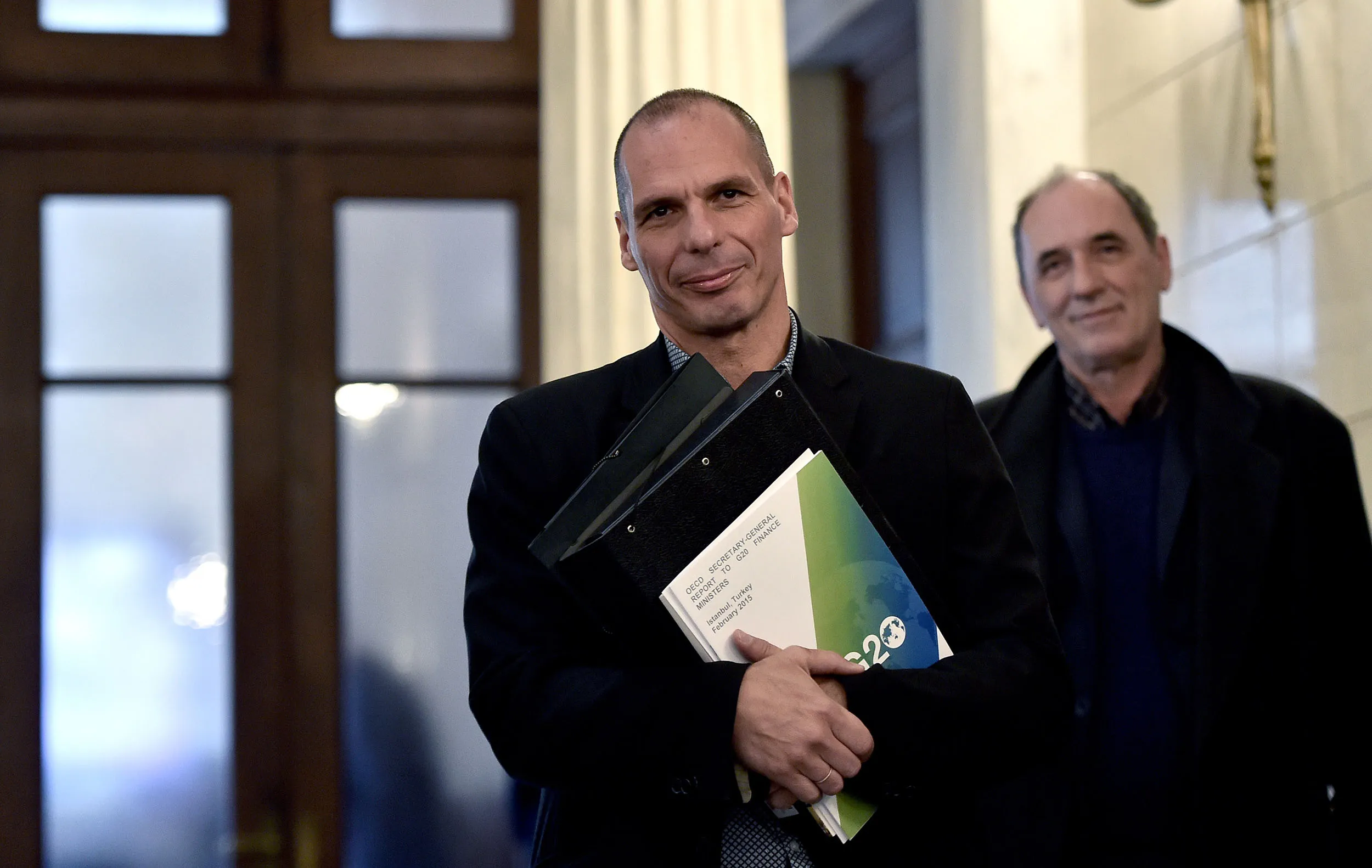 Greek Finance Minister Yanis Varoufakis on Feb.11, 2015 in Athens.
