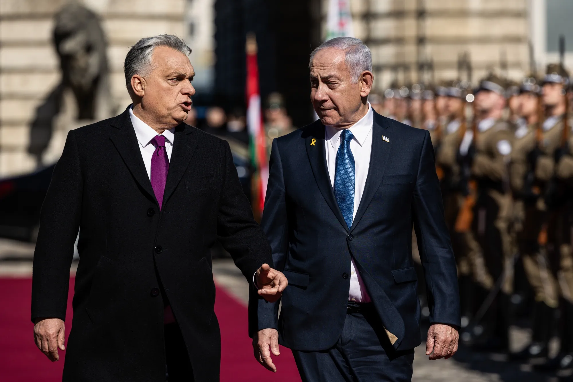 Viktor Orban and Benjamin Netanyahu&nbsp;in Budapest, April 3.
