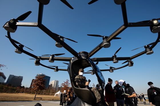 Drone Taxis and Bags of Rice Take Flight in Downtown Seoul