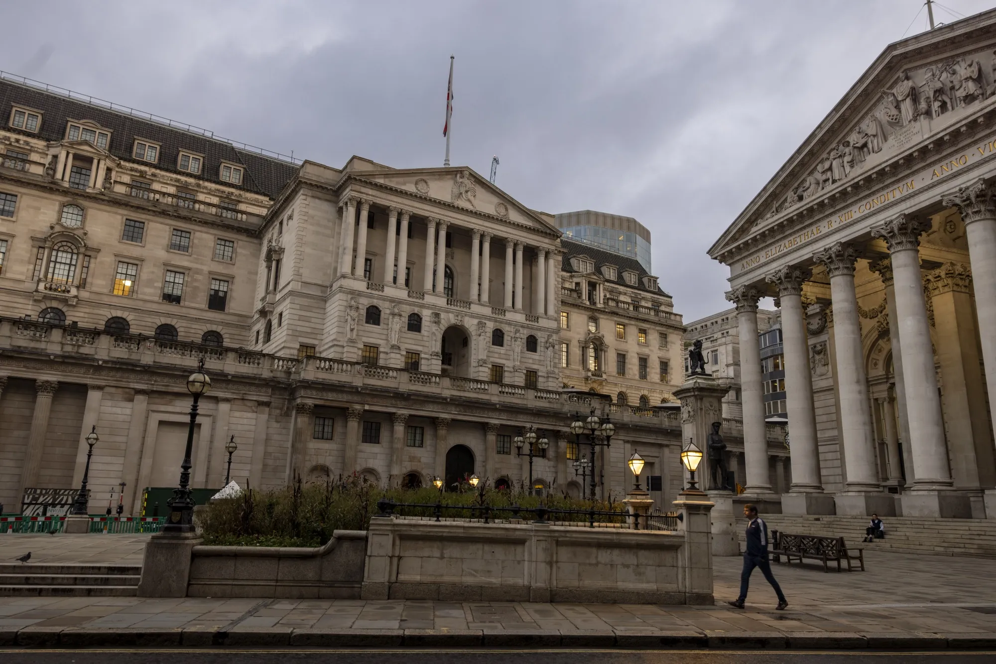 Outside the Bank of England (BOE) in London.