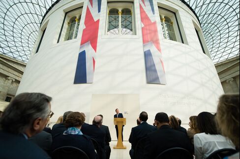 Cameron at the British Museum on May 9.