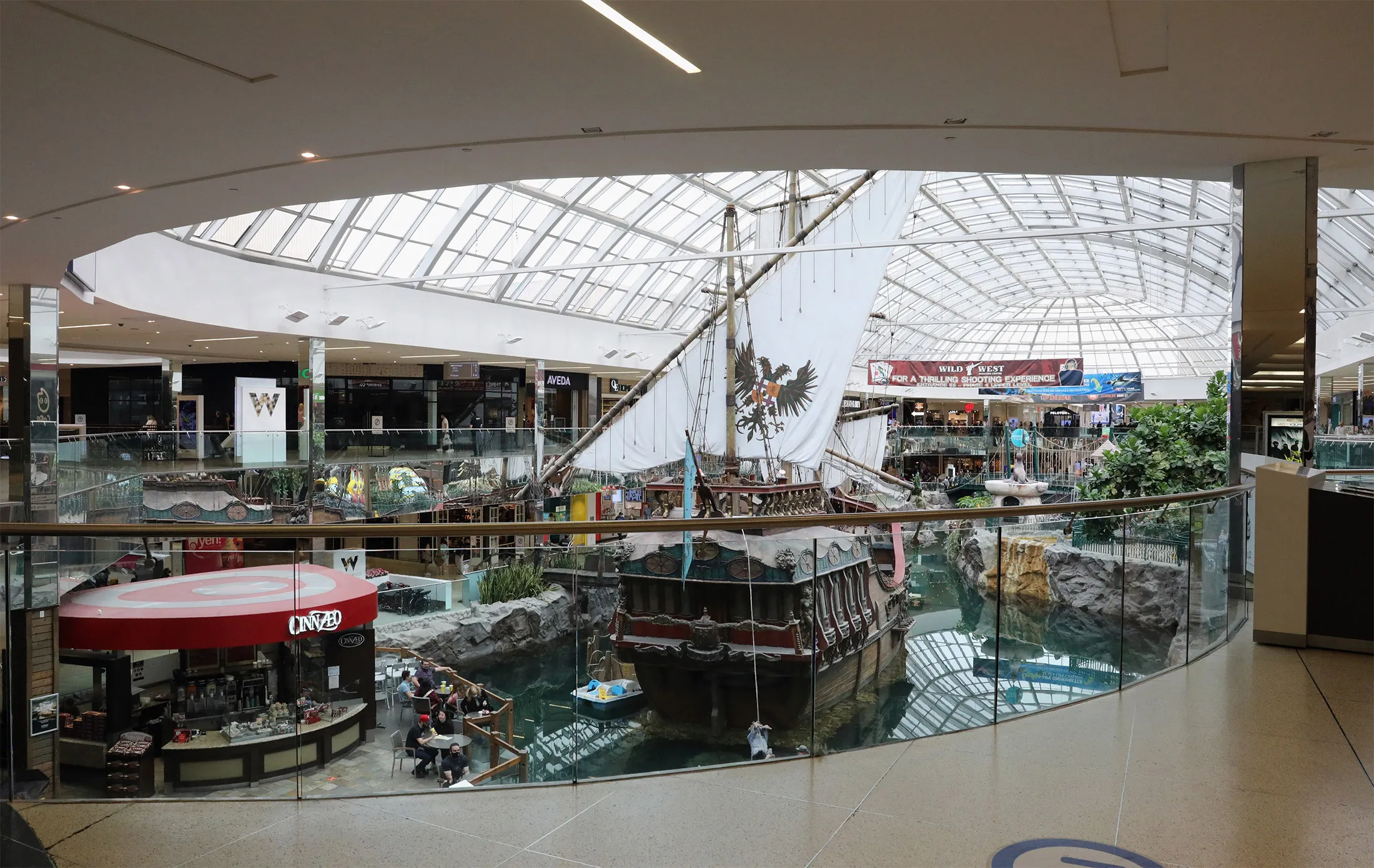 A replica ship inside the West Edmonton Mall in Edmonton, Alberta, Canada.