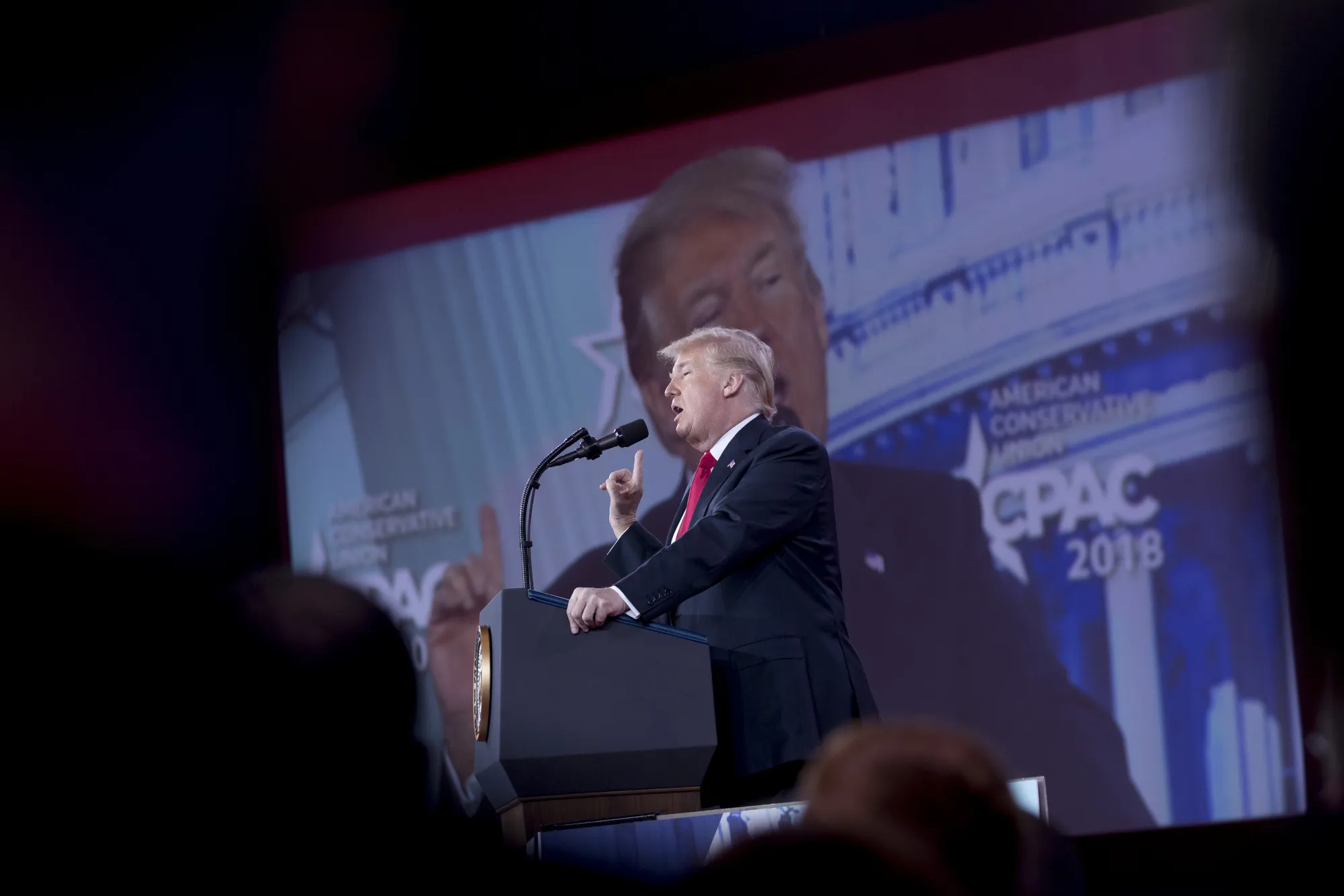 Donald Trump speaks at the Conservative Political Action Conference (CPAC) on Friday, Feb. 23.
