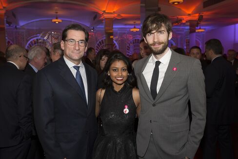 Bob Greifeld, Brittany Roopnarine and David Karp
