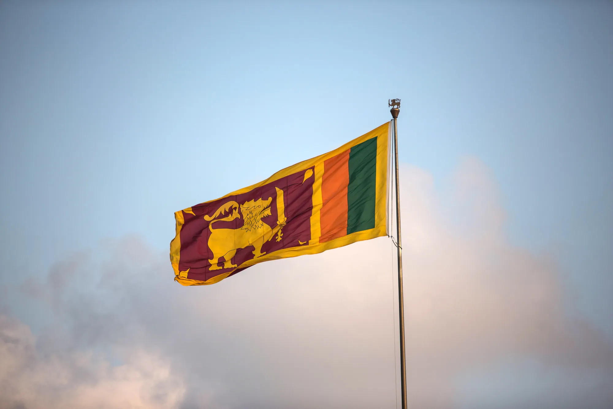 A Sri Lankan national flag.