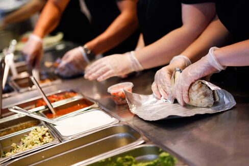 Chipotle aims for quick service—which is good because long lunches are a thing of the past in the City.