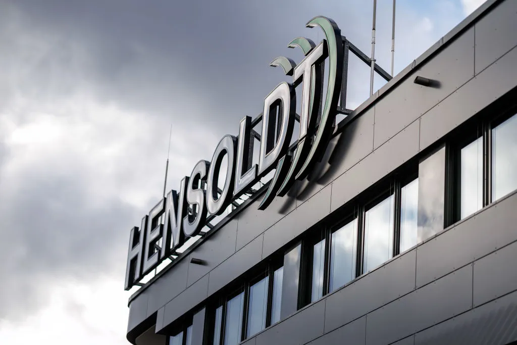 The Hensoldt AG&nbsp;façade of the headquarters in Taufkirchen near Munich.
