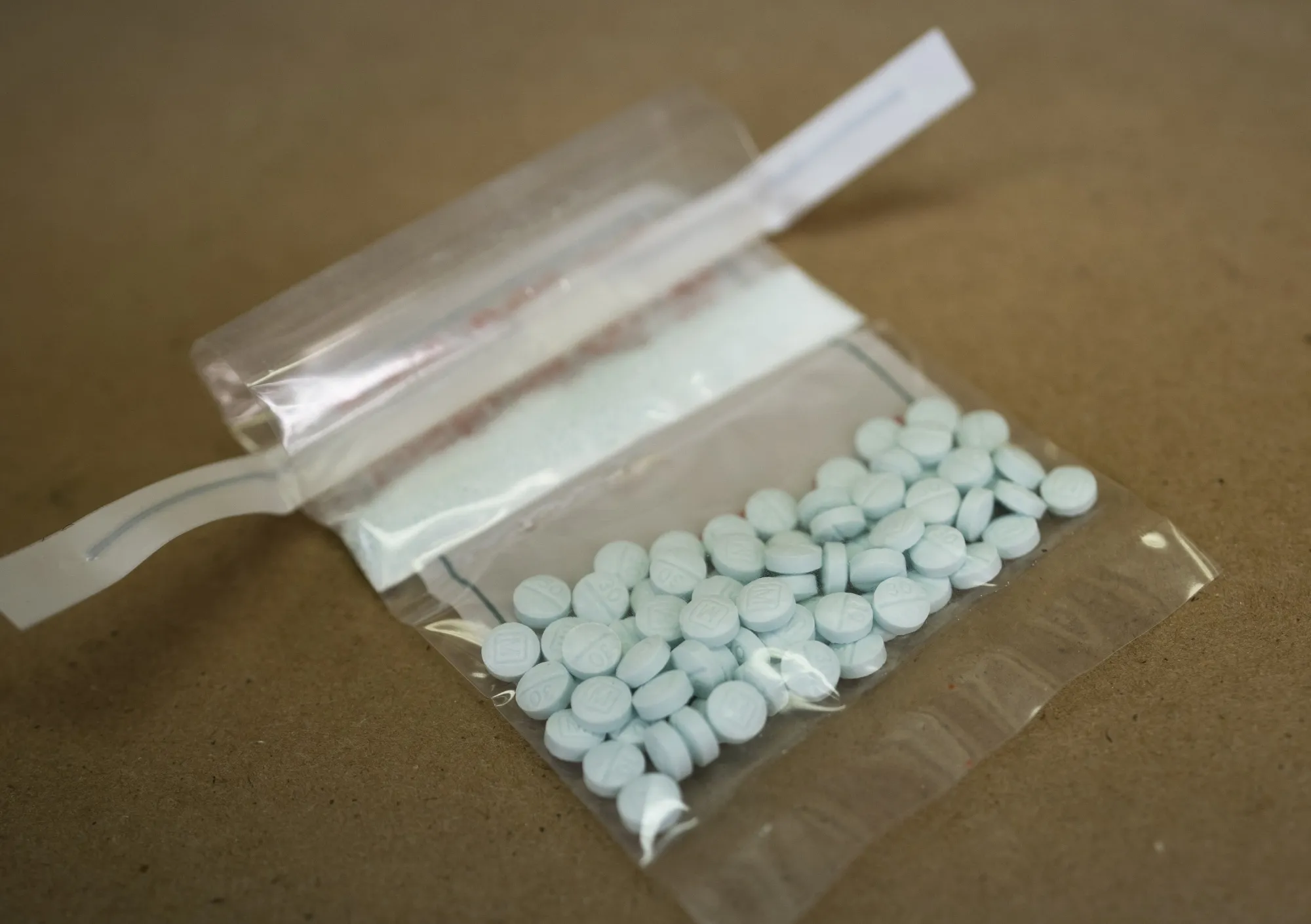 Tablets believed to be laced with fentanyl before laboratory testing in 2019.