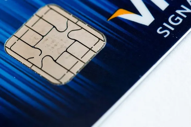 A chip-based EMV smart card