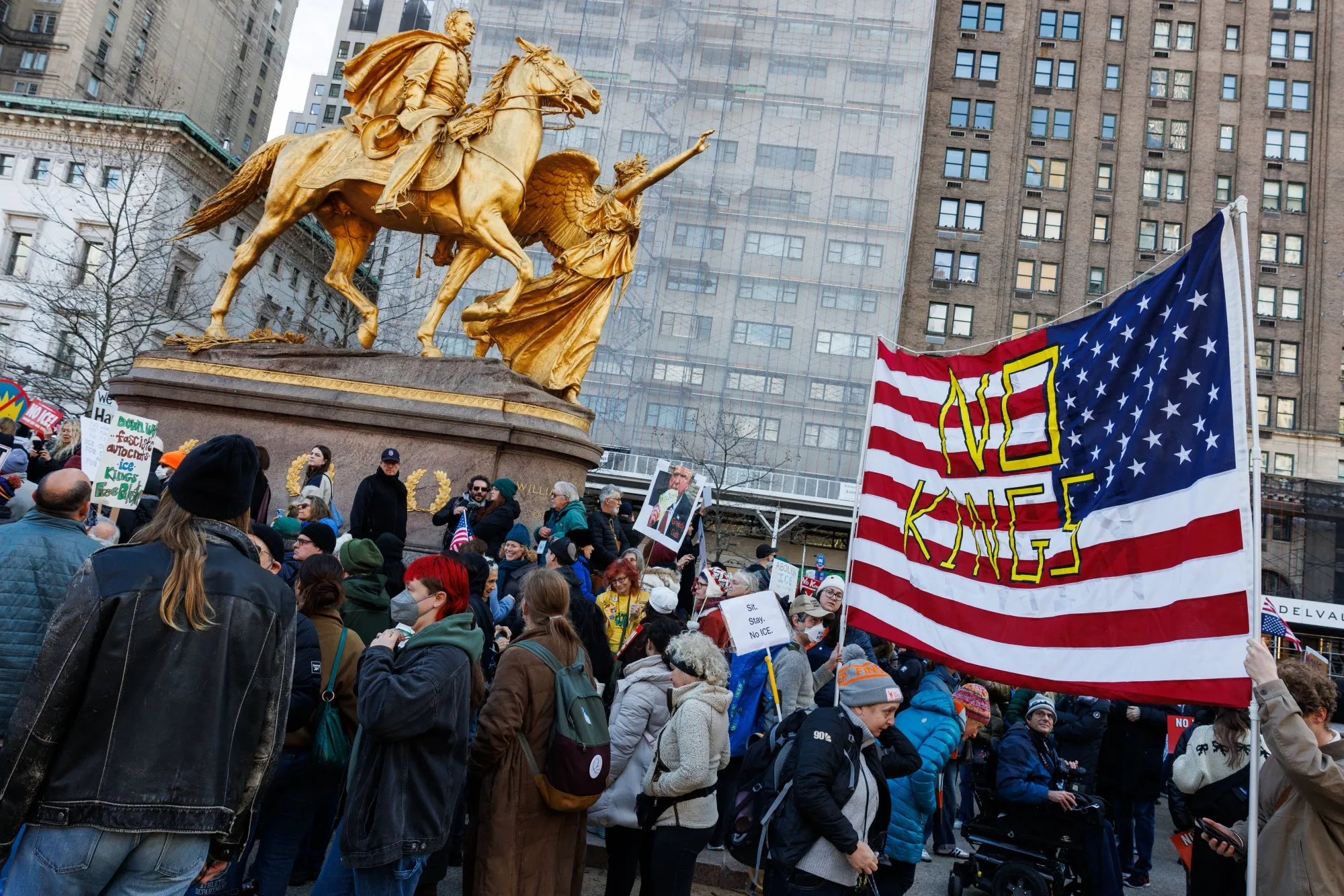Thousands of people participate in a protest against the policies of the Trump administration in&nbsp;New York on Jan. 11.&nbsp;