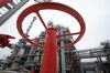 A by-pass cock is seen at the Mozyr oil refinery some 300 km south of Minsk in Mozyr on January 4, 2013. AFP PHOTO / VIKTOR DRACHEV (Photo credit should read VIKTOR DRACHEV/AFP via Getty Images)