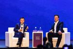Jack Ma with Elon Musk on Aug. 29.