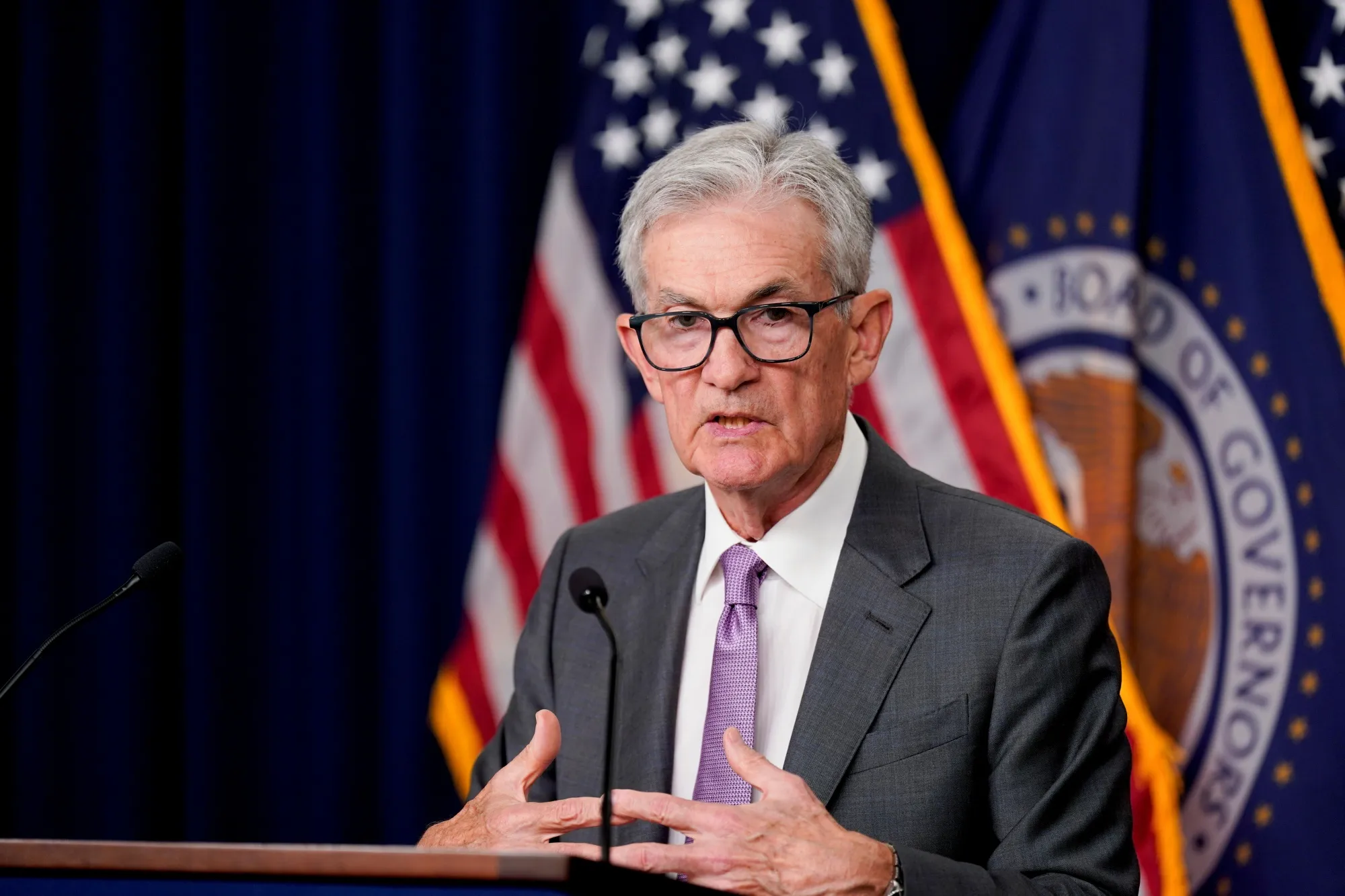 Jerome Powell, chairman of the US Federal Reserve, during a news conference following a Federal Open Market Committee (FOMC) meeting in Washington, DC, US, on Wednesday, July 31, 2024. F