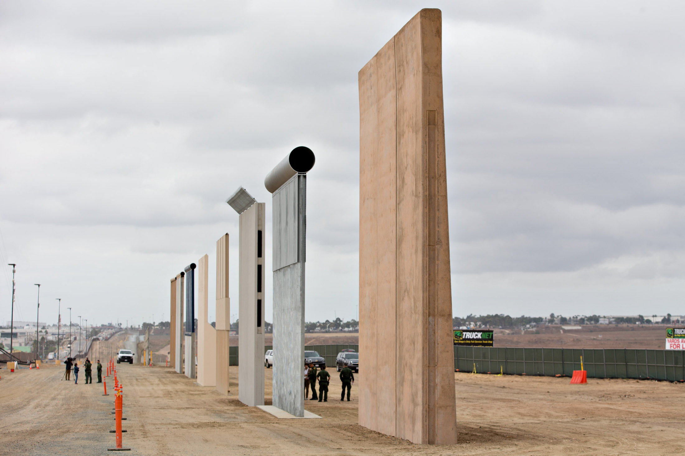 Prototypes for U.S.-Mexico border walls stand in San Diego, California, on&nbsp;Oct. 30, 2017.&nbsp;