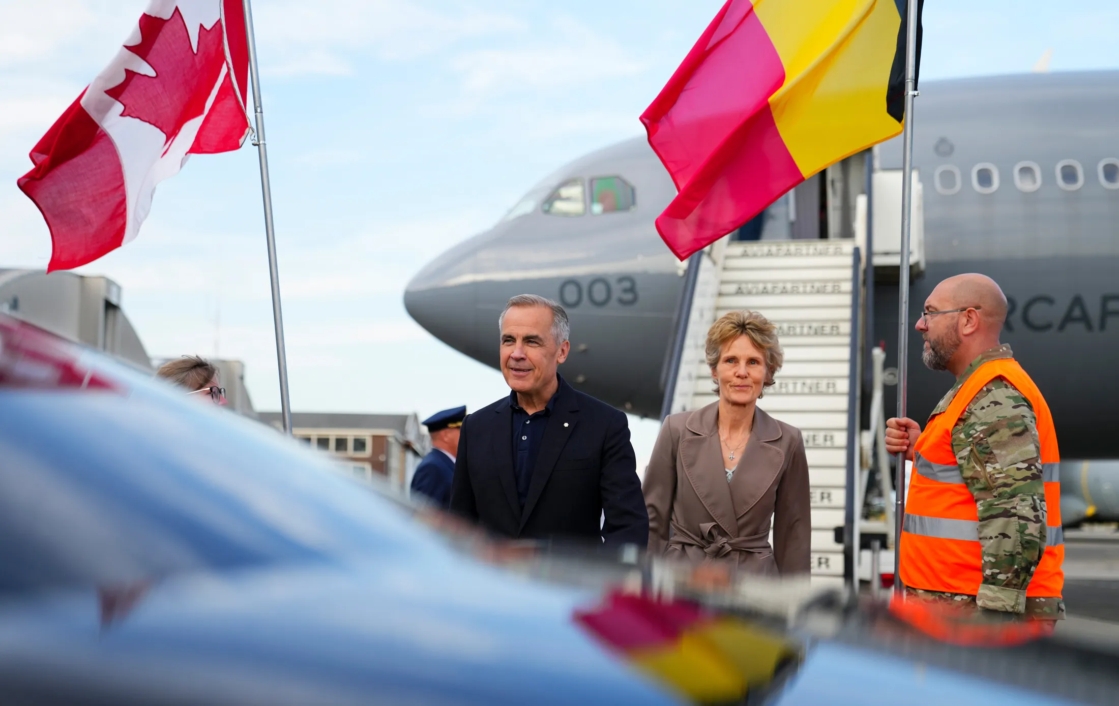 Canadian Prime Minister Mark Carney arrives in Brussels on June 22.