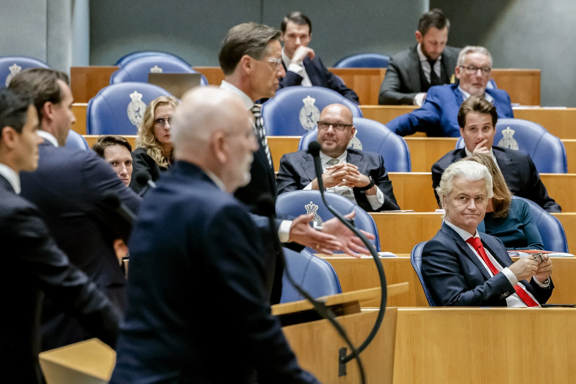 Geert Wilders attends a debate at the House of Representatives&nbsp;in The Hague on June 4.