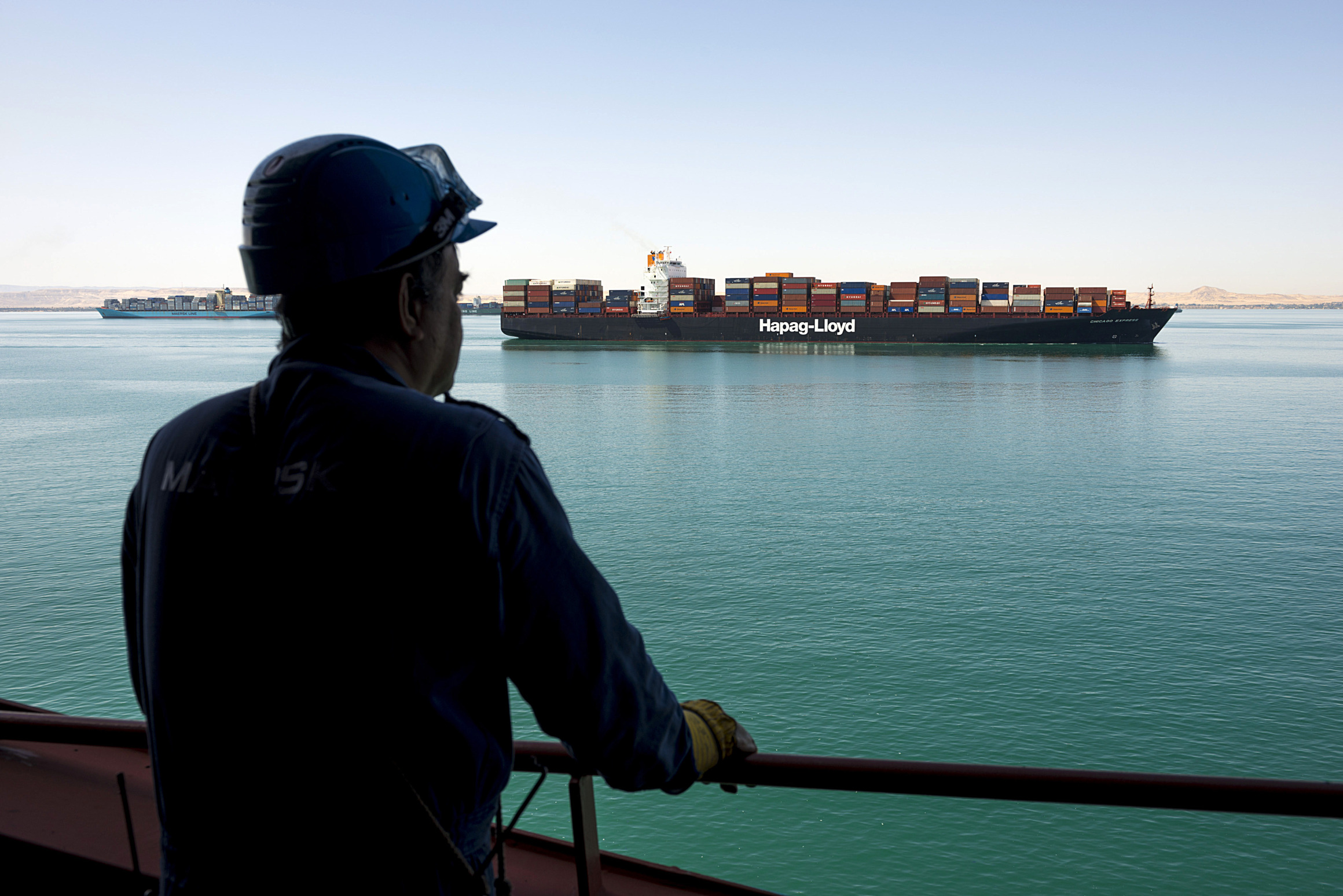 The Suez Canal Viewed From The Ebba Maersk Container Ship