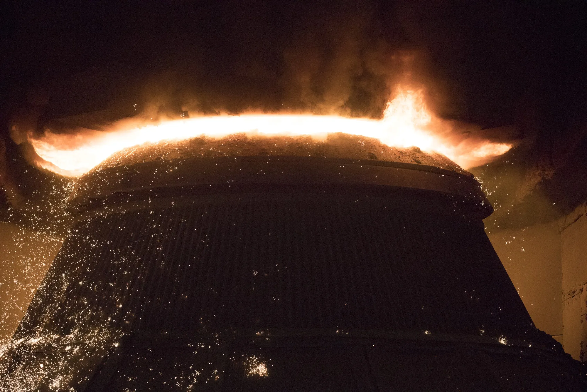 A furnace at a steelworks in Australia.