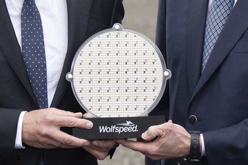 A Wolfspeed wafer
