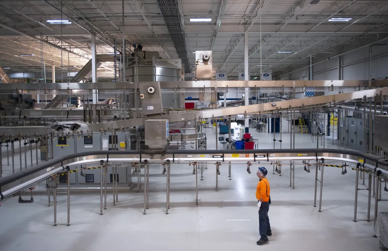 Operations Inside A Nestle Water Bottling Facility