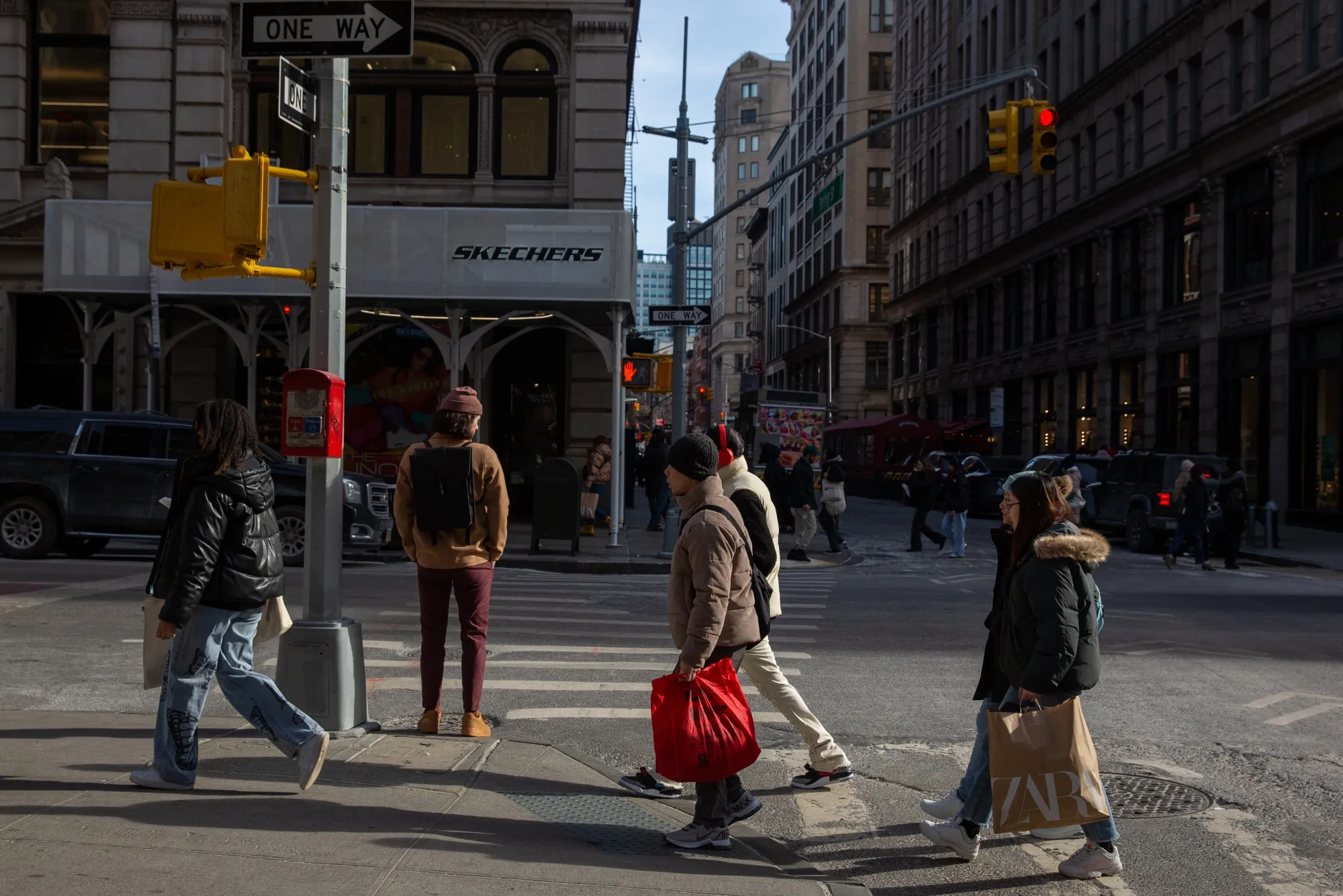 Shoppers on Broadway in New York.