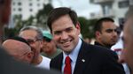 Senator Marco Rubio greets people before speaking during a community rally on Nov. 15, 2015, in Miami Beach, Florida.
