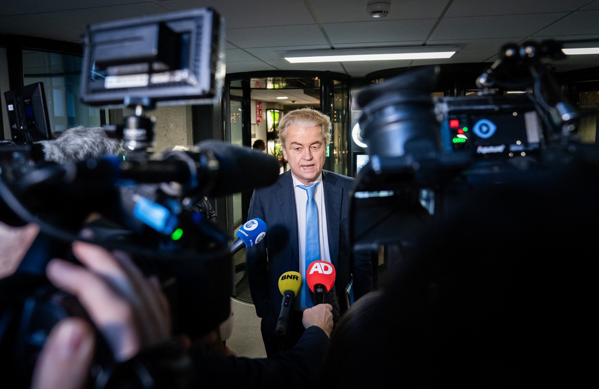 Geert Wilders arrives at the House of Representatives in The Hague on March 14.