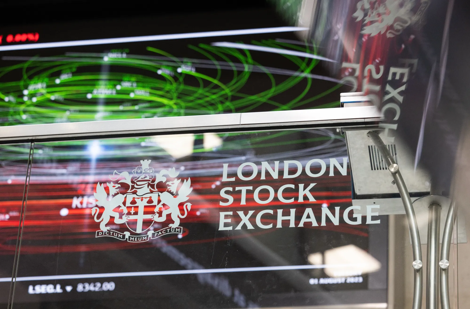 A sign in the London Stock Exchange Group Plc's office atrium in the City of London.