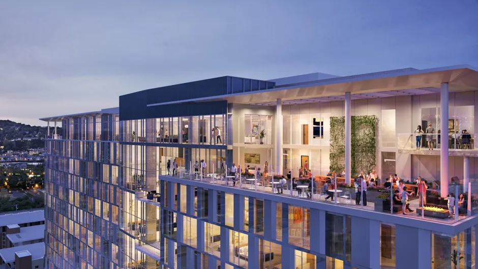 A rendering of Starcity's proposed co-living complex, slated to be built in downtown San Jose.