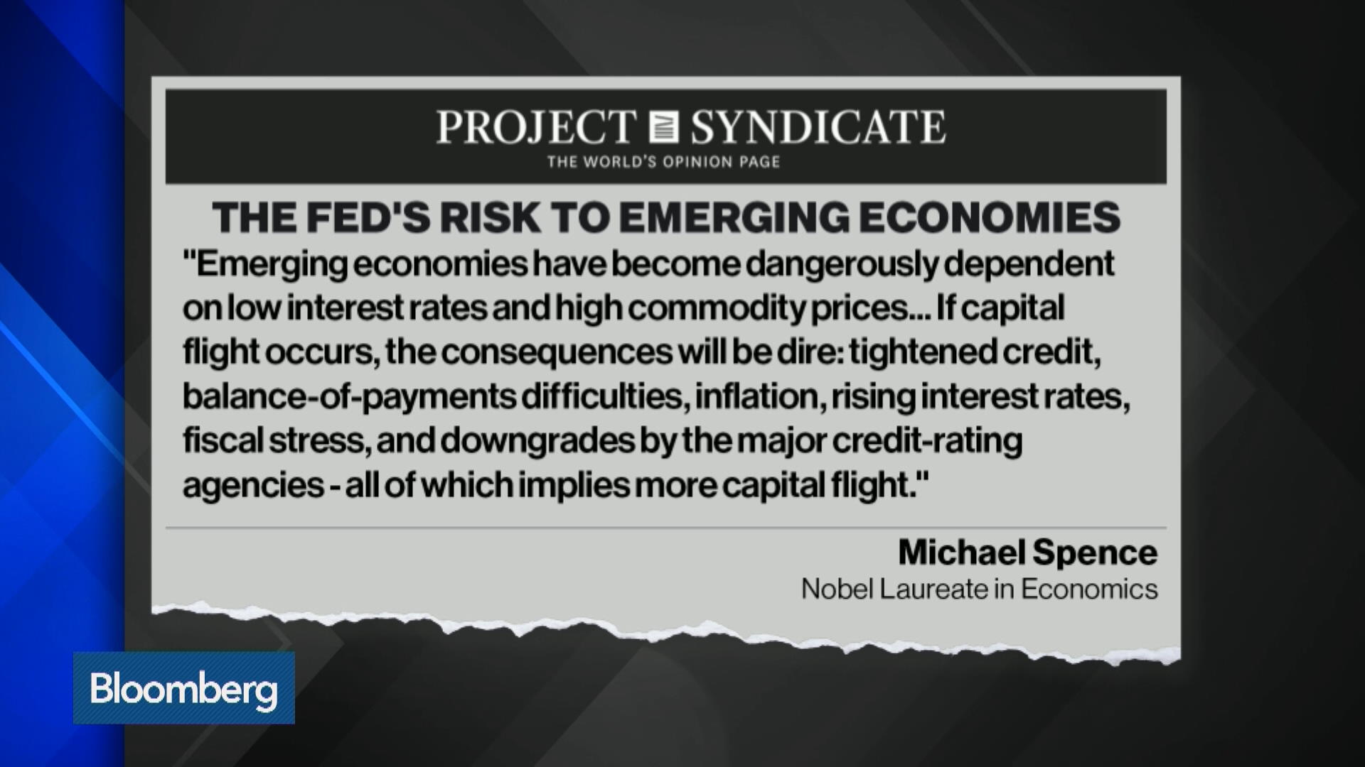 Watch The Fed's Risk To Emerging Economies - Bloomberg