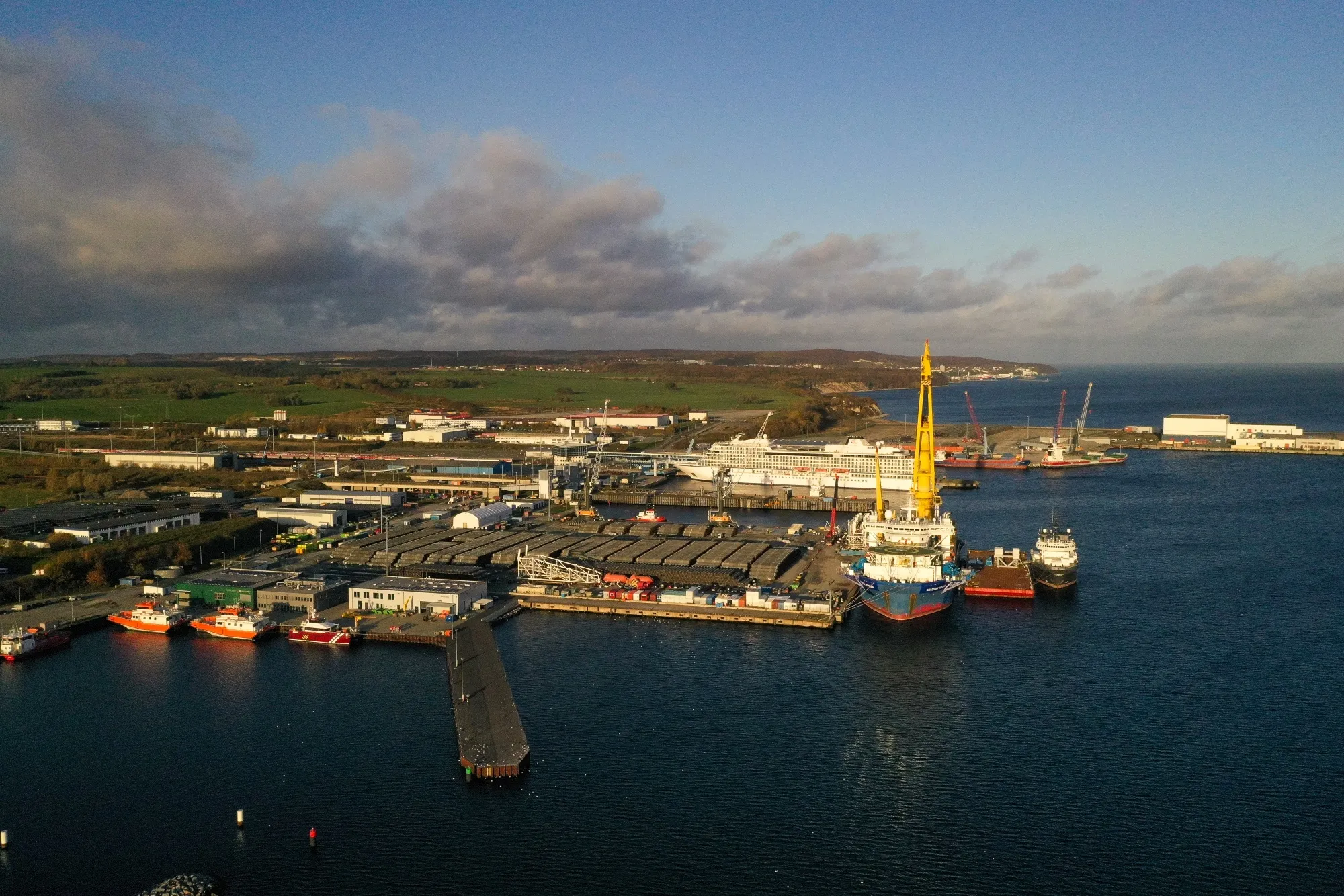 The Russian pipe-laying vessel 'Akademik Cherskiy' awaiting duties at Mukran Port.