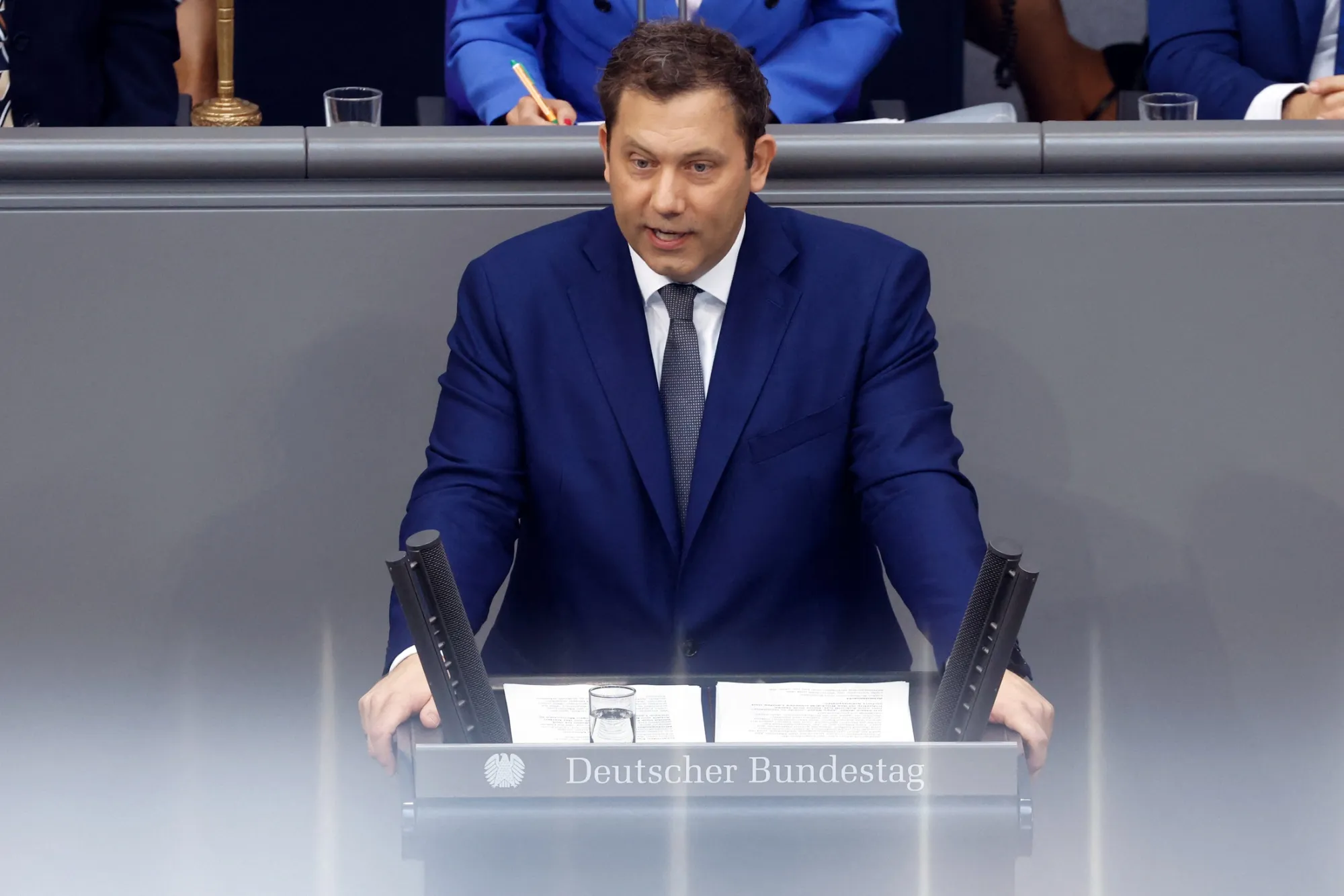 Lars Klingbeil in the Bundestag in Berlin on July 8.
