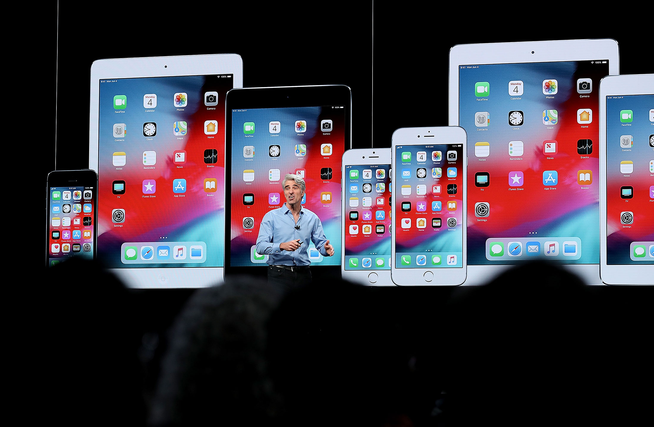 Senior Vice President of Software Engineering Craig Federighi speaks during the 2018 Apple Worldwide Developer Conference in San Jose, California.