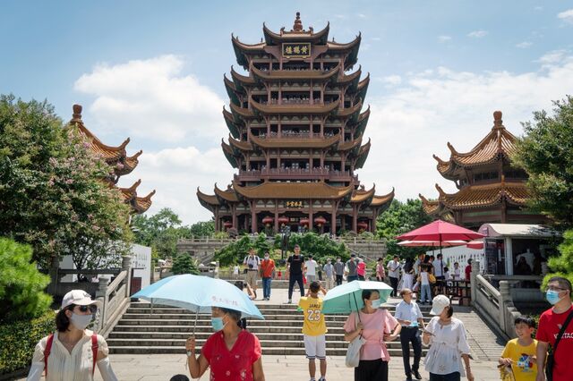 Tourists are returning to Wuhan’s famed Yellow Crane Tower.