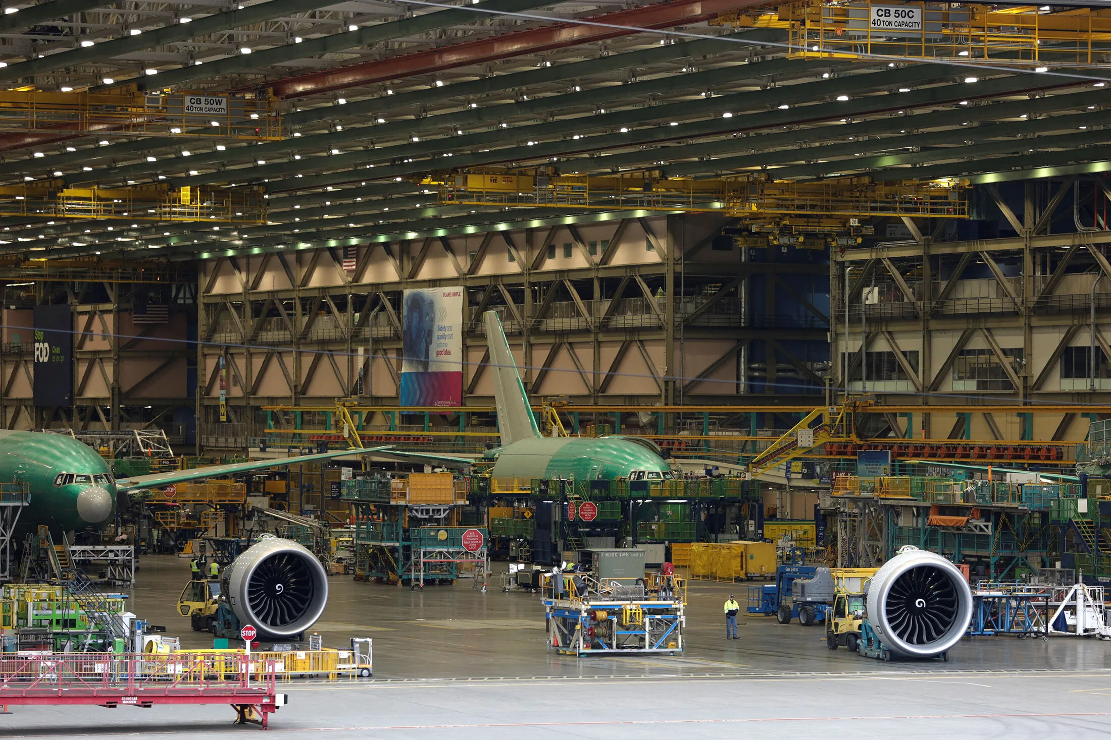 Boeing’s Everett factory outside Seattle. The aviation giant announced at the end of April that it will cut about 10% of its workforce to compensate for a collapse in air travel.